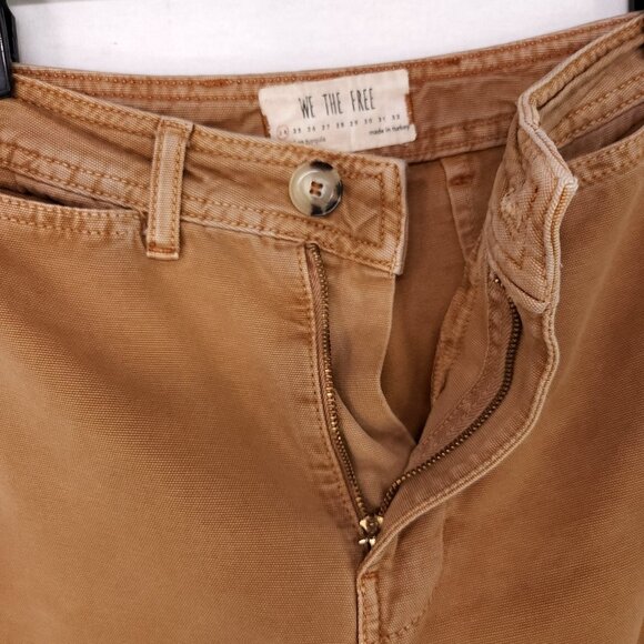 Free People Jeans Wide Leg Womens Size 24 Denim  High Rise Brown - Picture 6 of 16